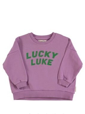Piuppiuchick Lucky Luke Lavender Kids Sweatshirt with Green Print